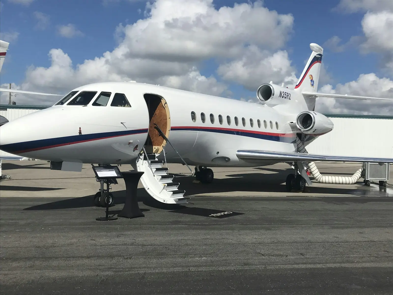 Private aircraft prepared for luxury travel